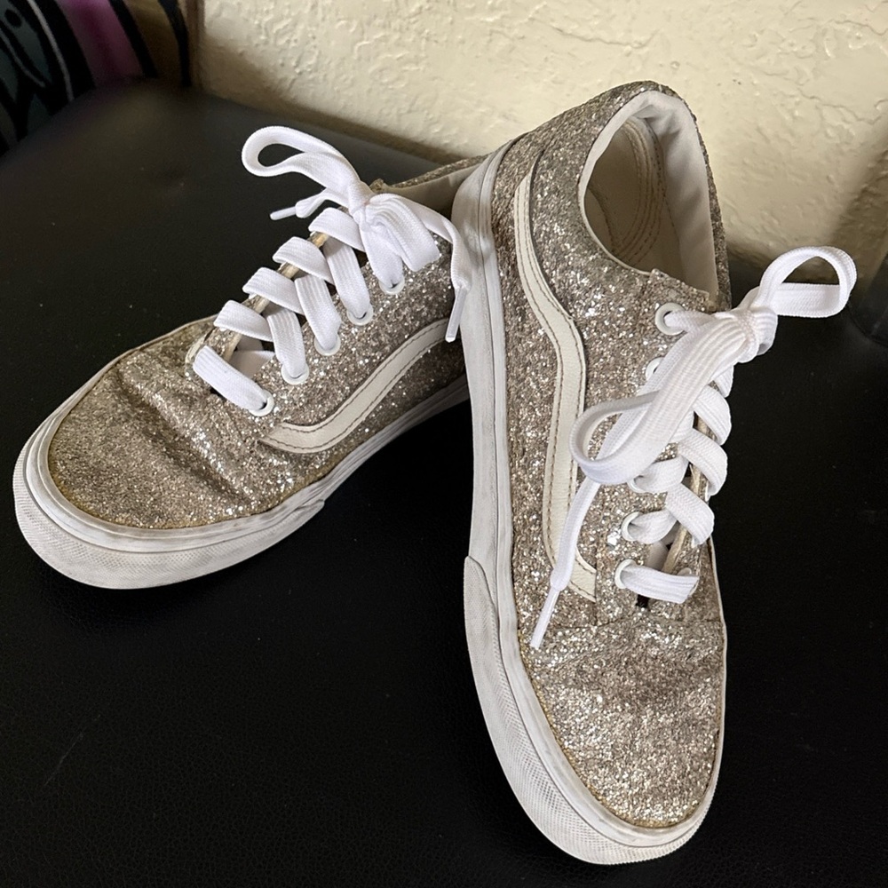 Vans Old Skool Glitter Golden Shoes ~ Size 7.5
